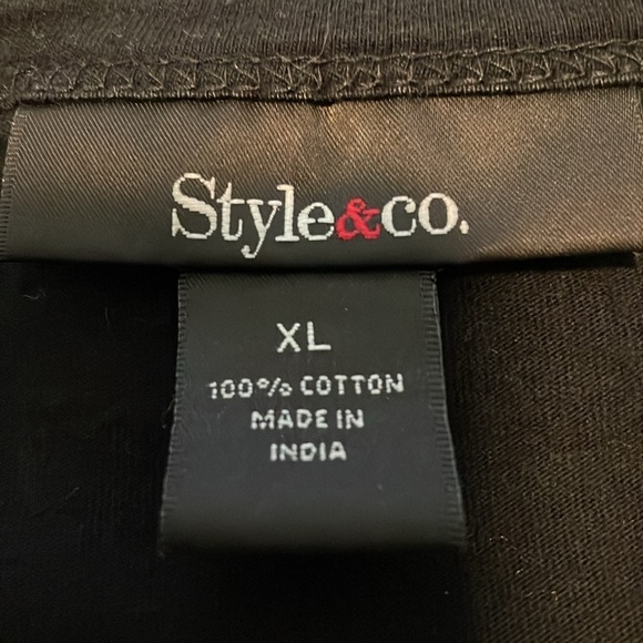 STYLE & CO. Floral Print Pullover Top, Women’s XL, Black Gold - Picture 7 of 7